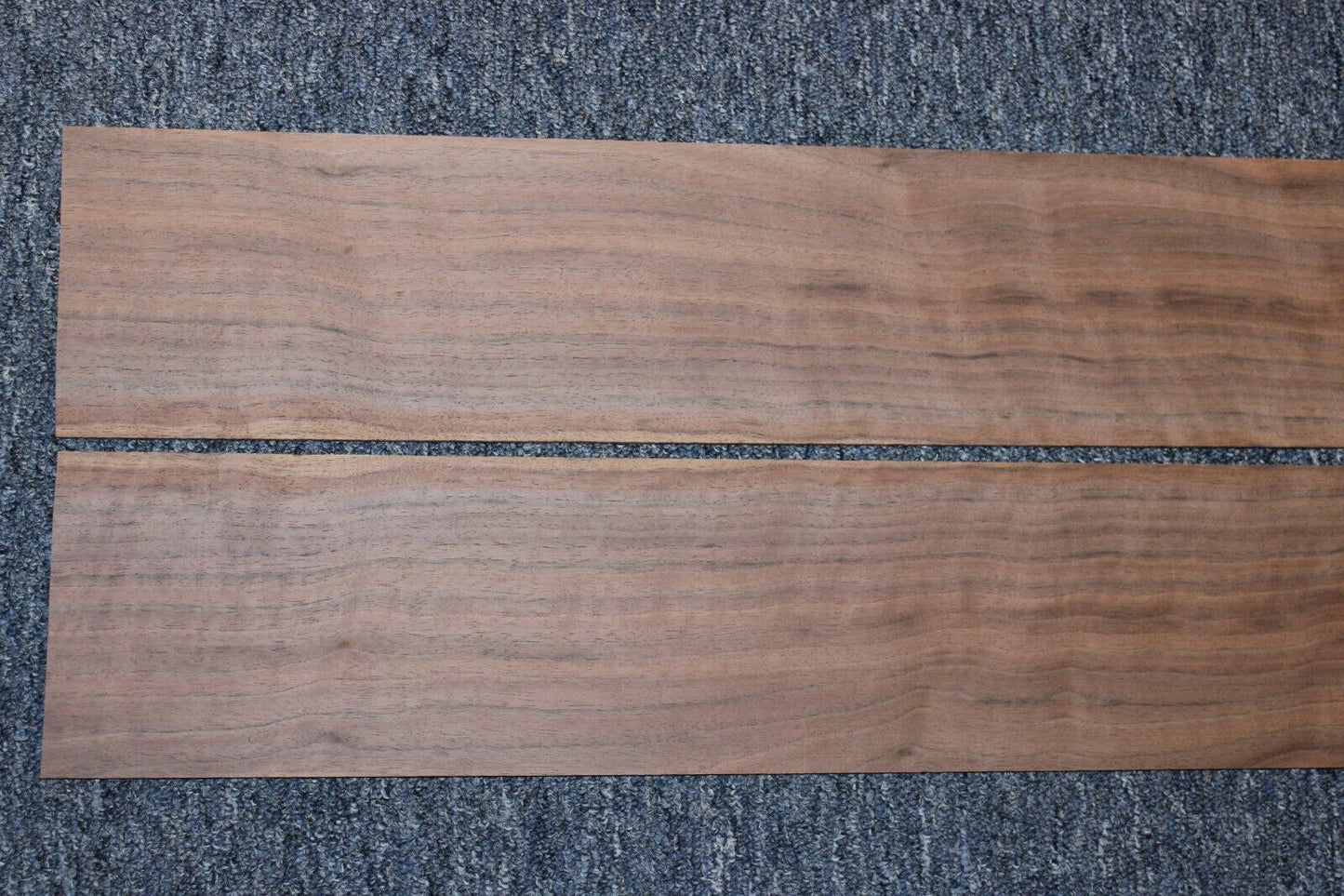 Flame figured black walnut dreadnought size guitar back and side set.