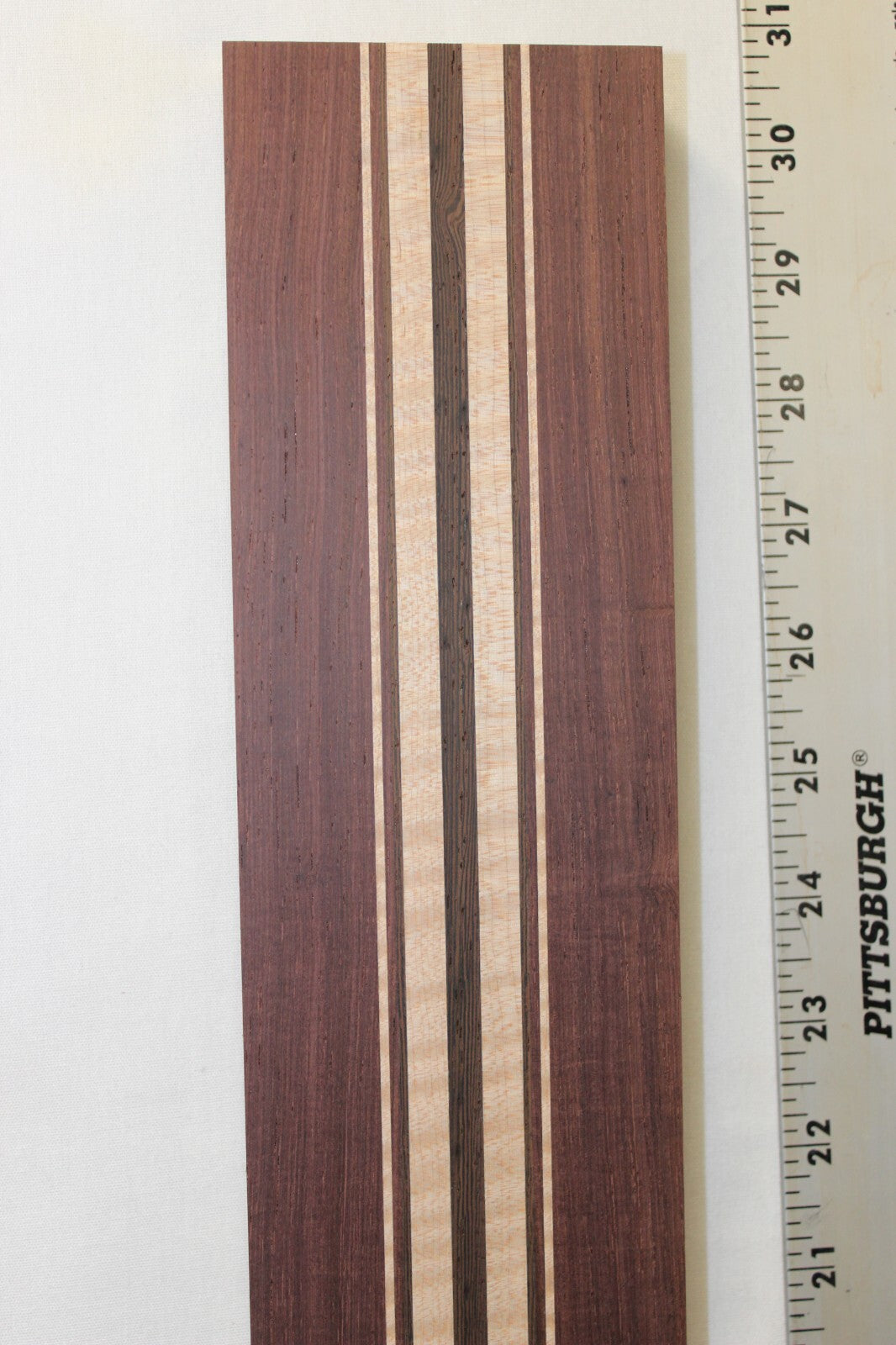 Madagascar rosewood, flame maple and wenge laminated guitar neck blank. WOW!!!
