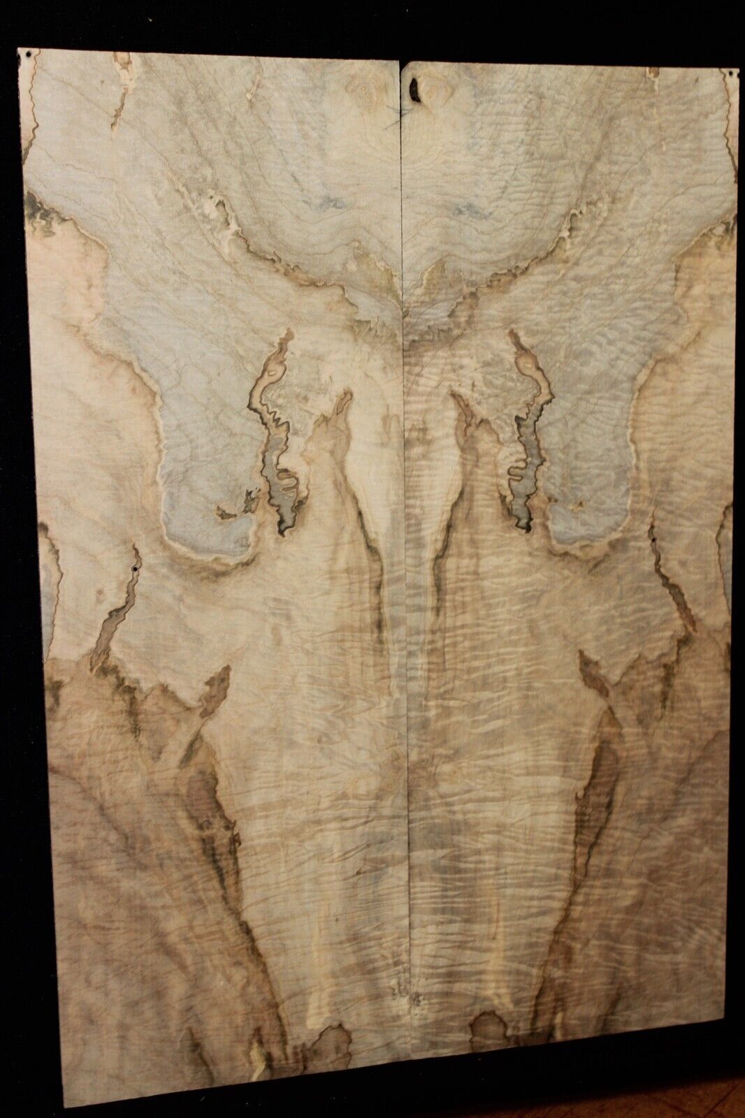 Figured ambrosia maple book matched guitar top. Stunning set