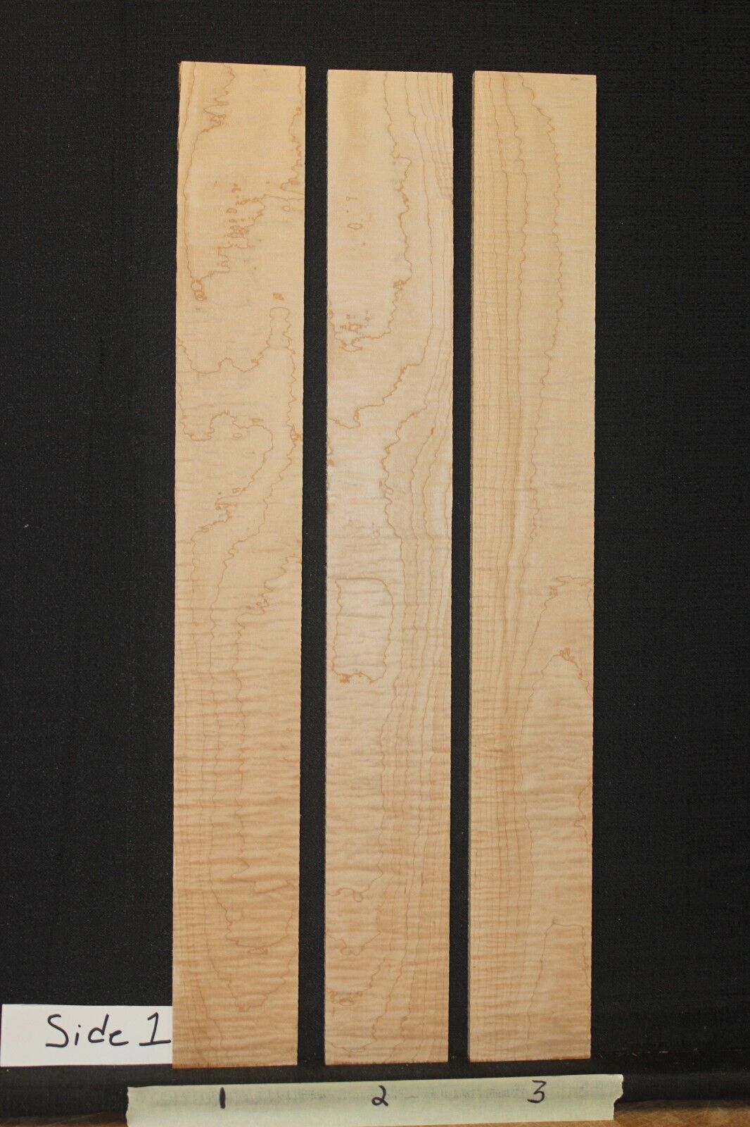 5A Curly hard maple guitar fingerboard blanks, sold individually.