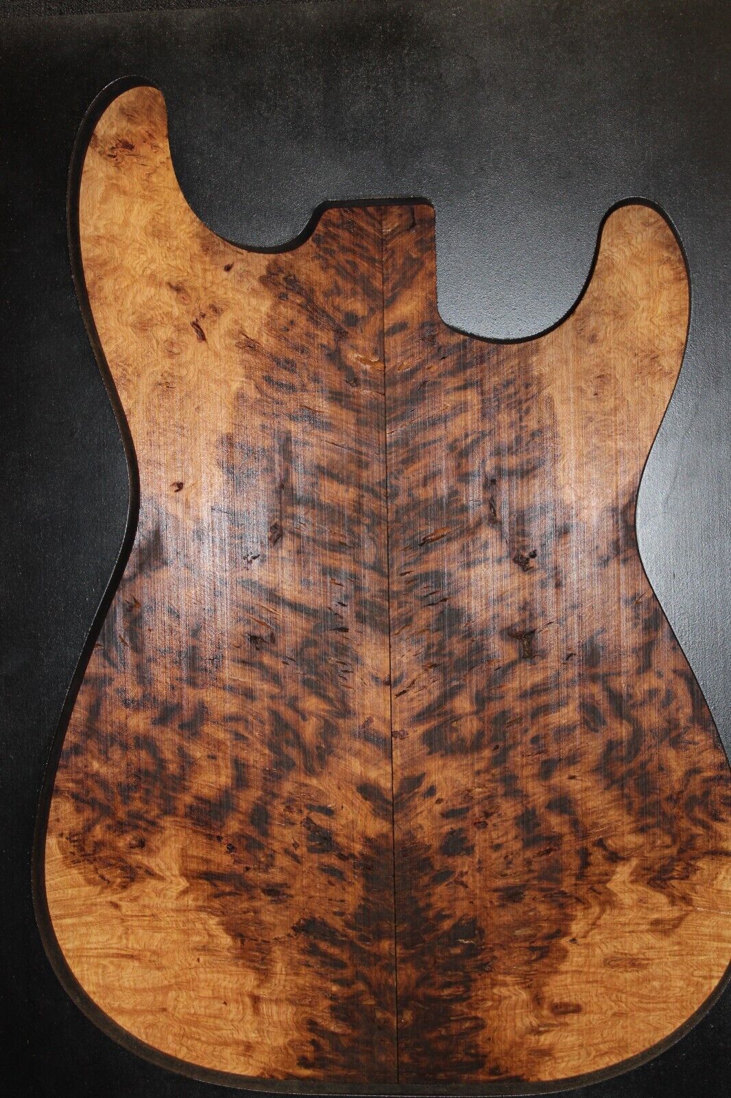 Smoked Scottish oak burl book matched guitar top. Personal stash piece.