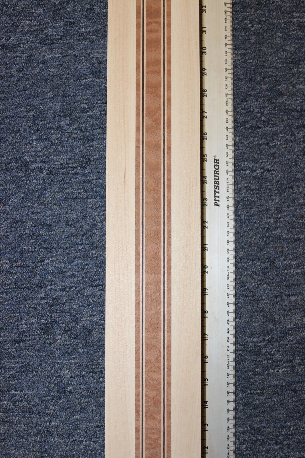 Quilted sapele, hard maple and wenge, guitar neck blank 43 X 4 X 1.90"