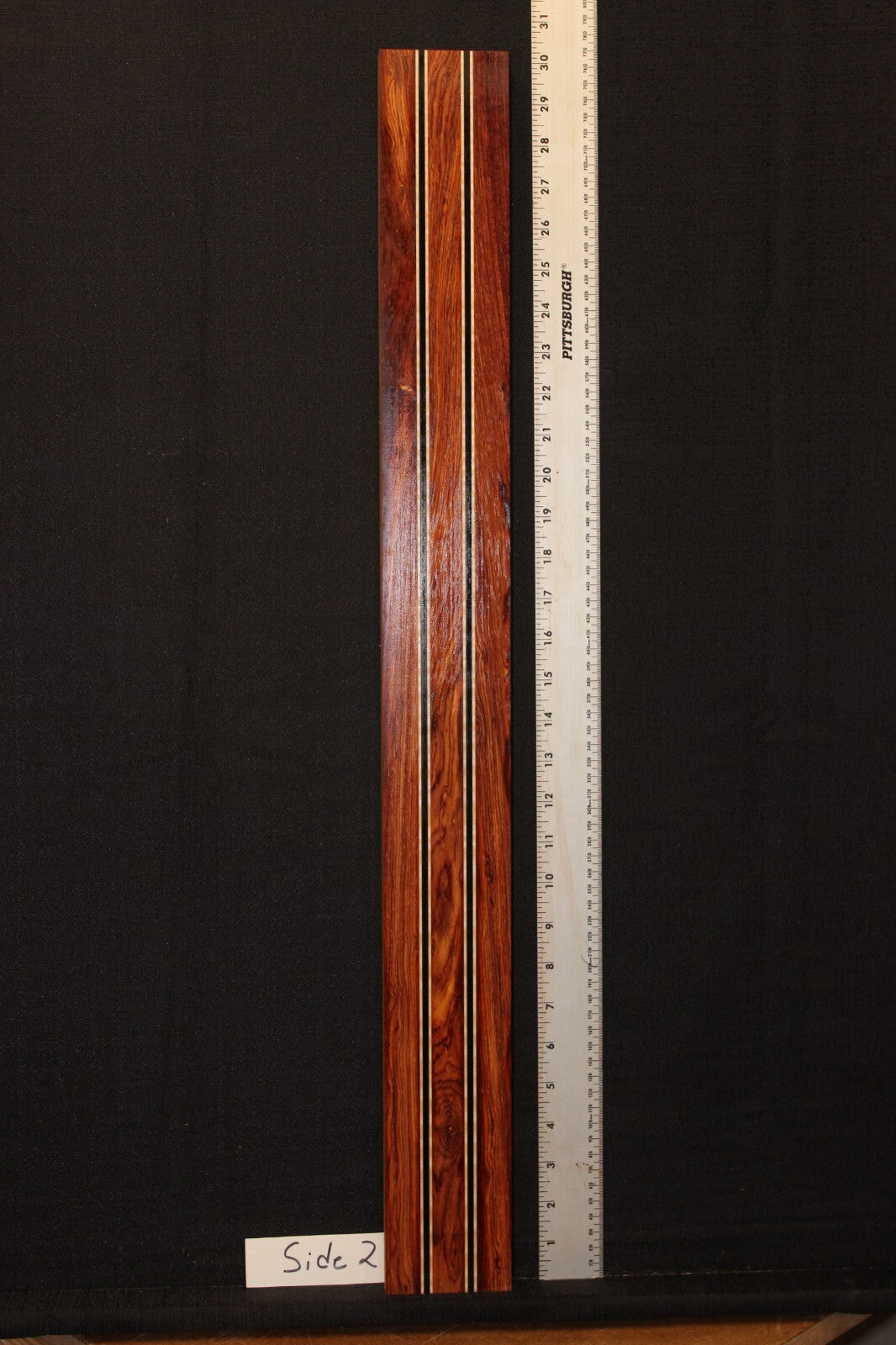 Cocobolo, flame maple and ebony laminated guitar neck blank. WOW!!!