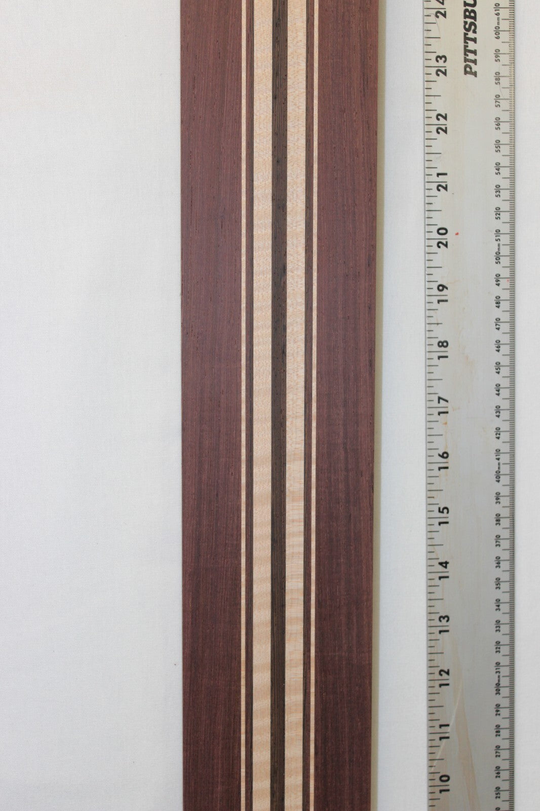 Madagascar rosewood, flame maple and wenge laminated guitar neck blank. WOW!!!