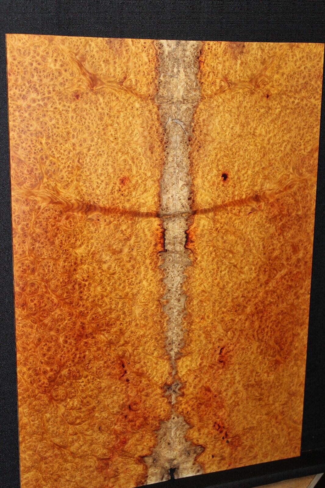 Amboyna burl book matched guitar top. Personal stash, stunning set.