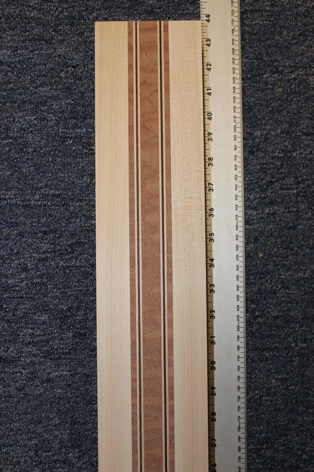 Quilted sapele, hard maple and wenge, guitar neck blank 43 X 4 X 1.90"