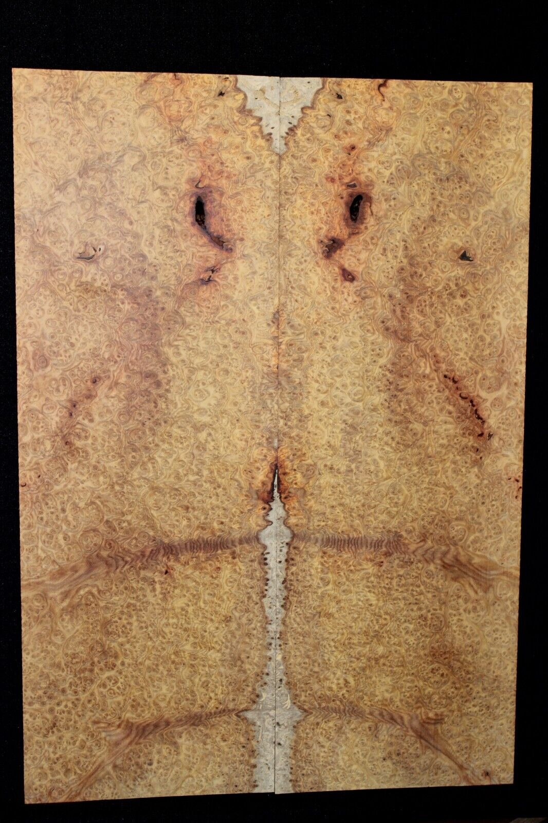 Amboyna burl book matched guitar top. Personal stash, stunning set.