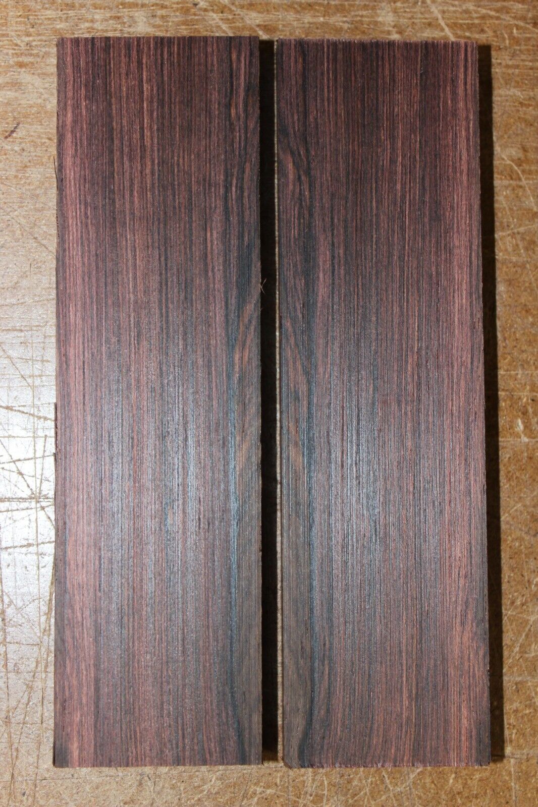 Madagascar rosewood knife scale, gun grip. 5.25 X 1.5 X 3/8" select grade!