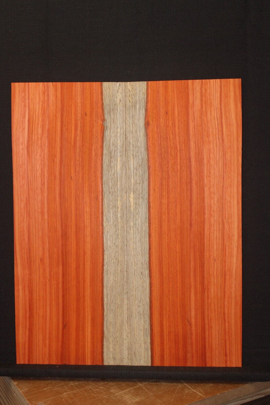 Padauk electric guitar top with white sapwood. Beautiful set.