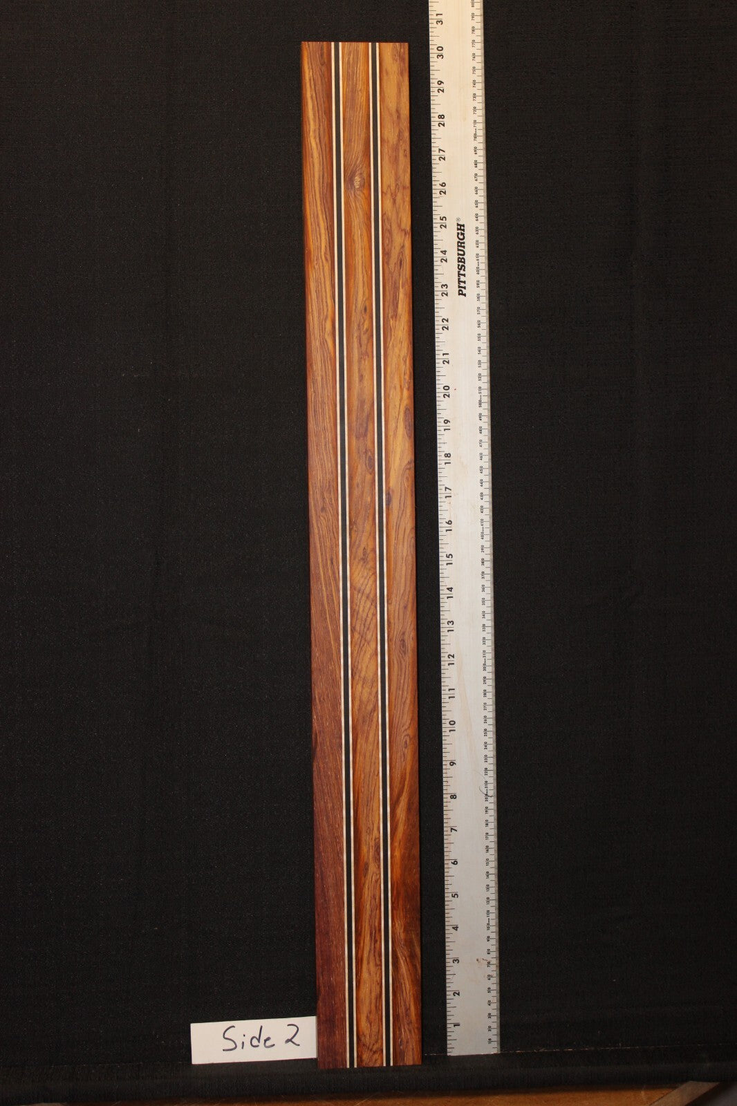 Cocobolo, flame maple and ebony laminated guitar neck blank. WOW!!!