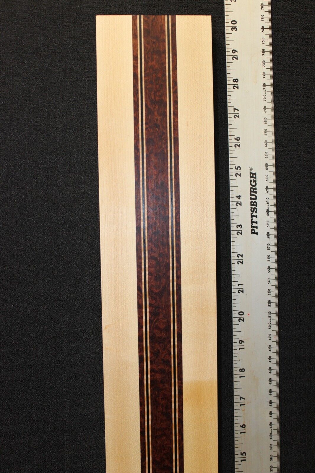 Pomelle bubinga, wenge, flame maple and hard maple guitar neck blank