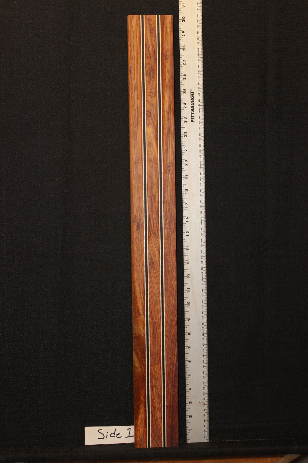 Cocobolo, flame maple and ebony laminated guitar neck blank. WOW!!!