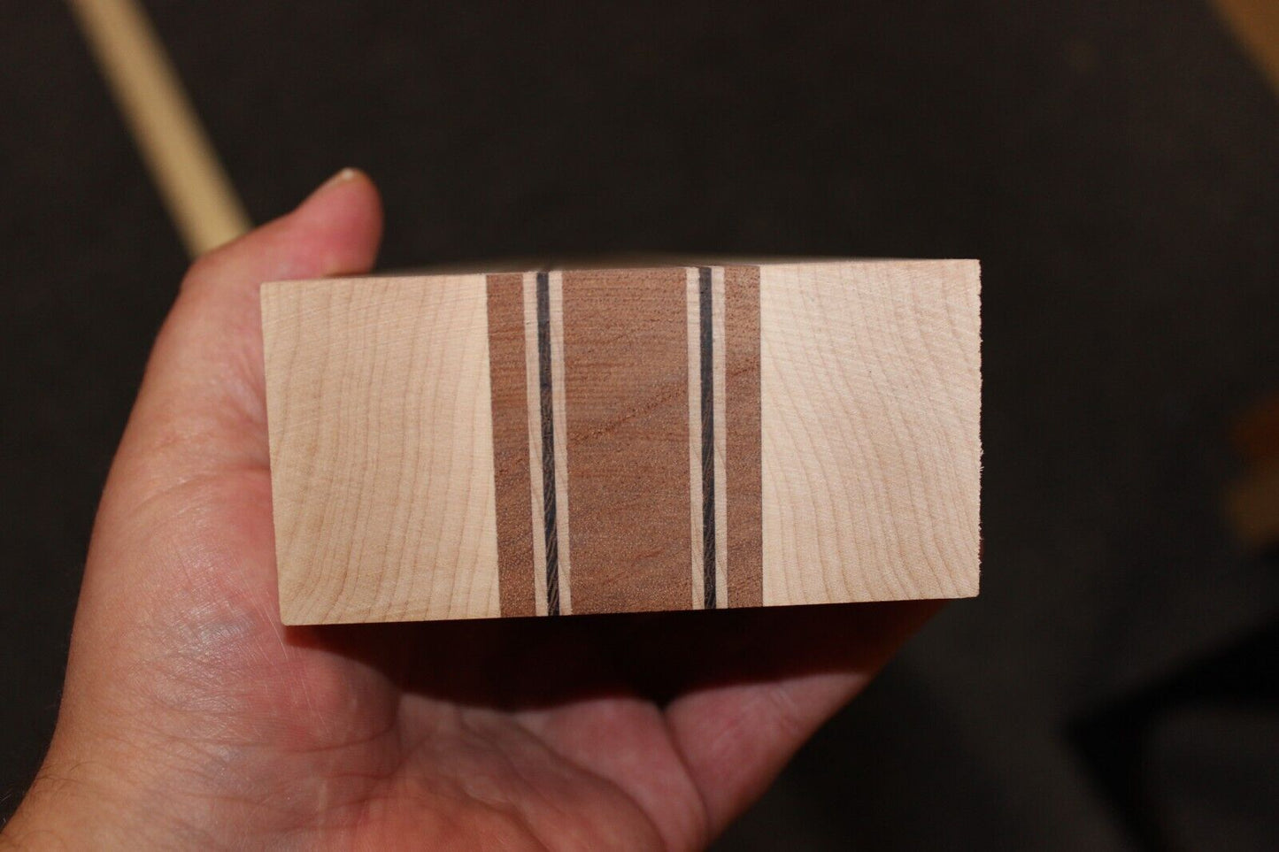 Quilted sapele, hard maple and wenge, guitar neck blank 43 X 4 X 1.90"