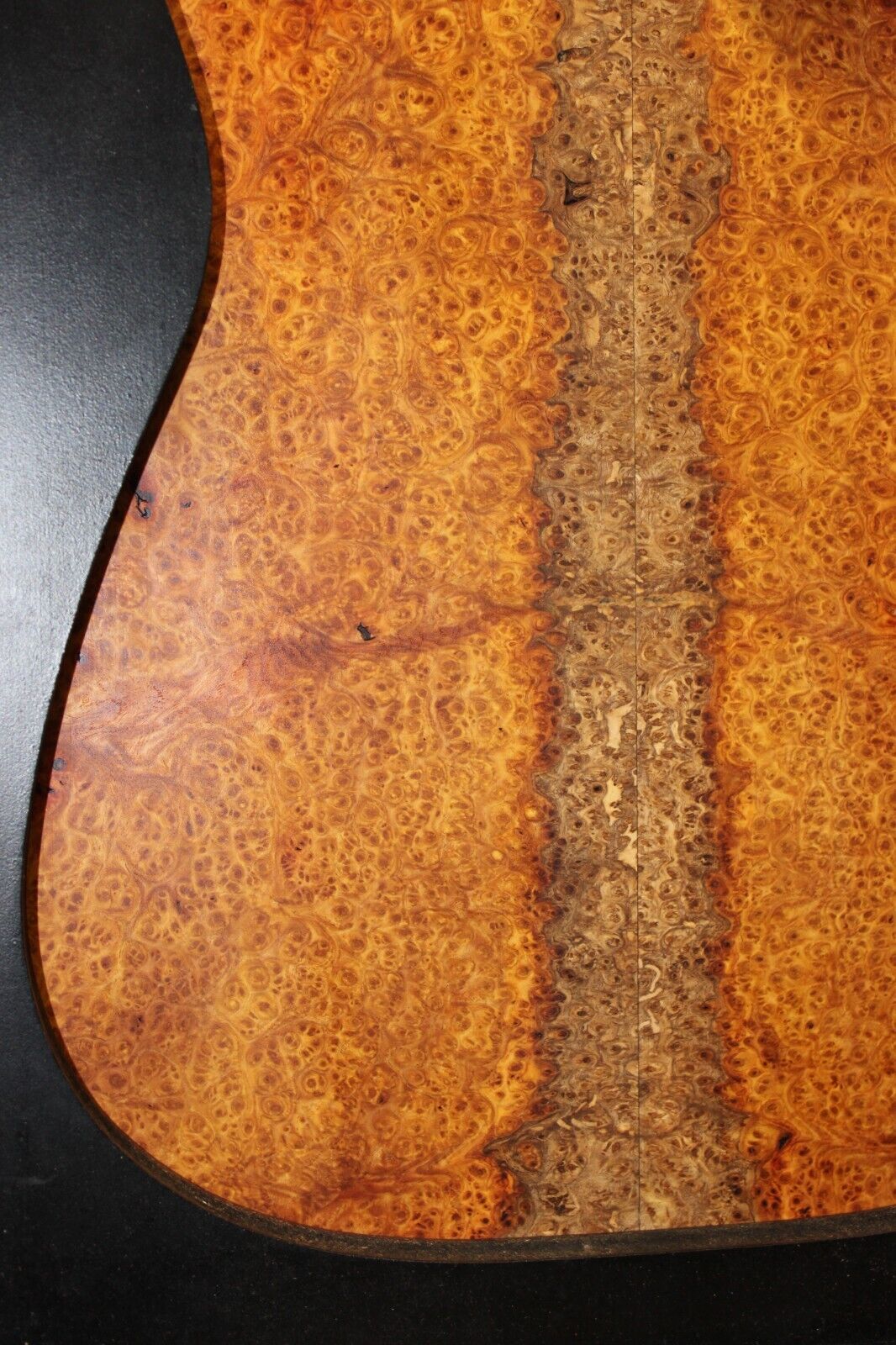 Amboyna burl book matched guitar top. Personal stash, stunning set.