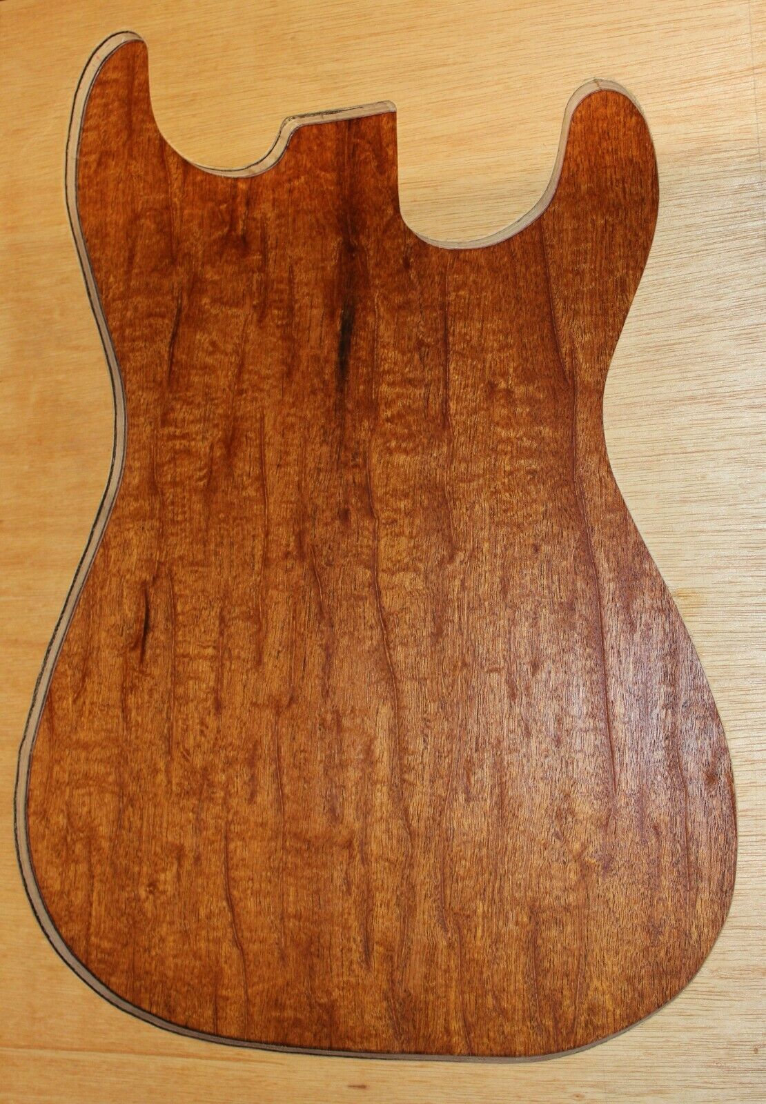 Figured genuine mahogany 1 piece electric guitar top.Stunning figure.