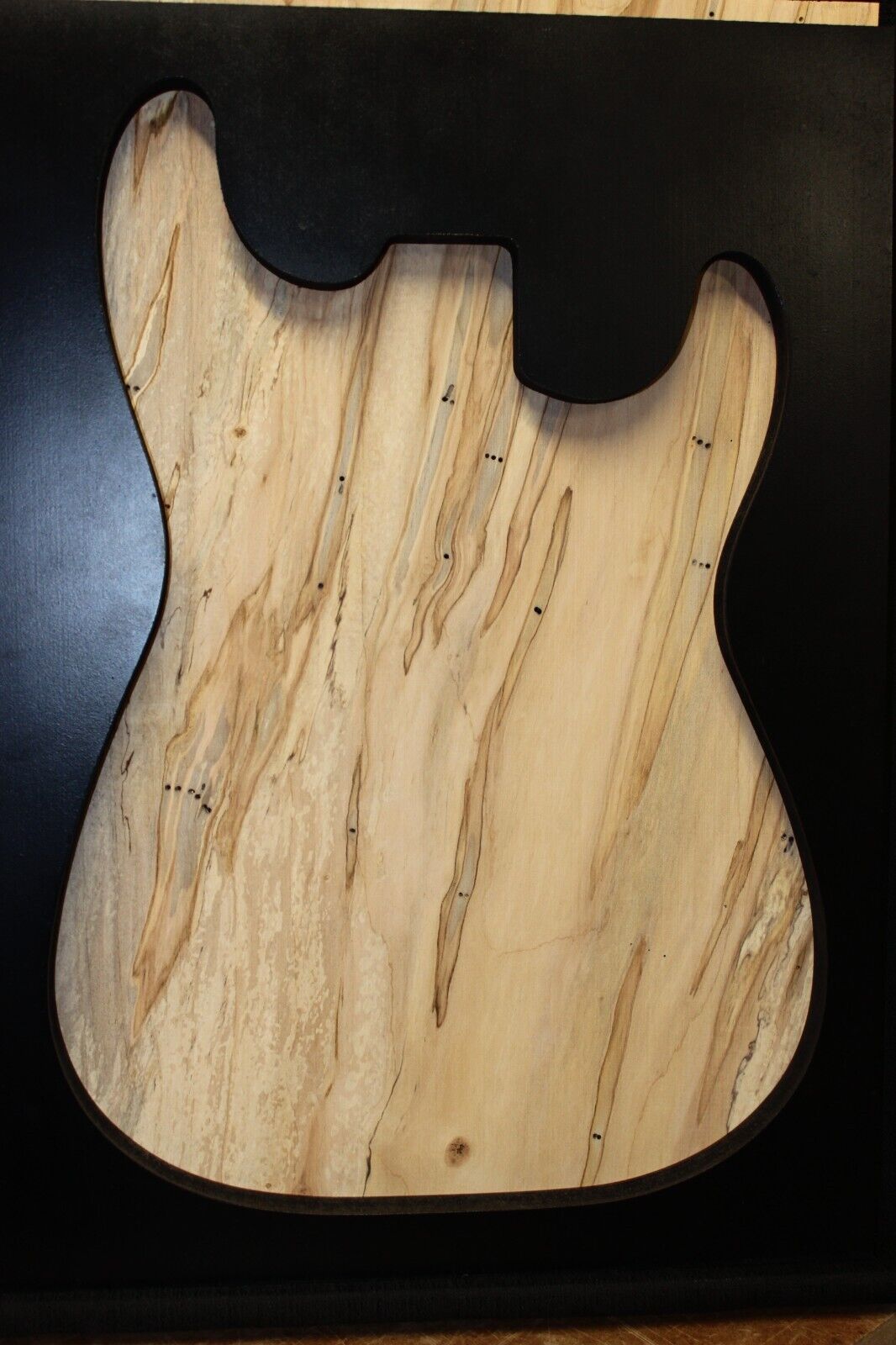 Spalted ambrosia maple one piece guitar top.