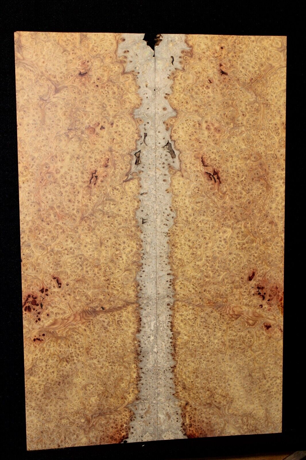 Amboyna burl book matched guitar top. Personal stash, stunning set.