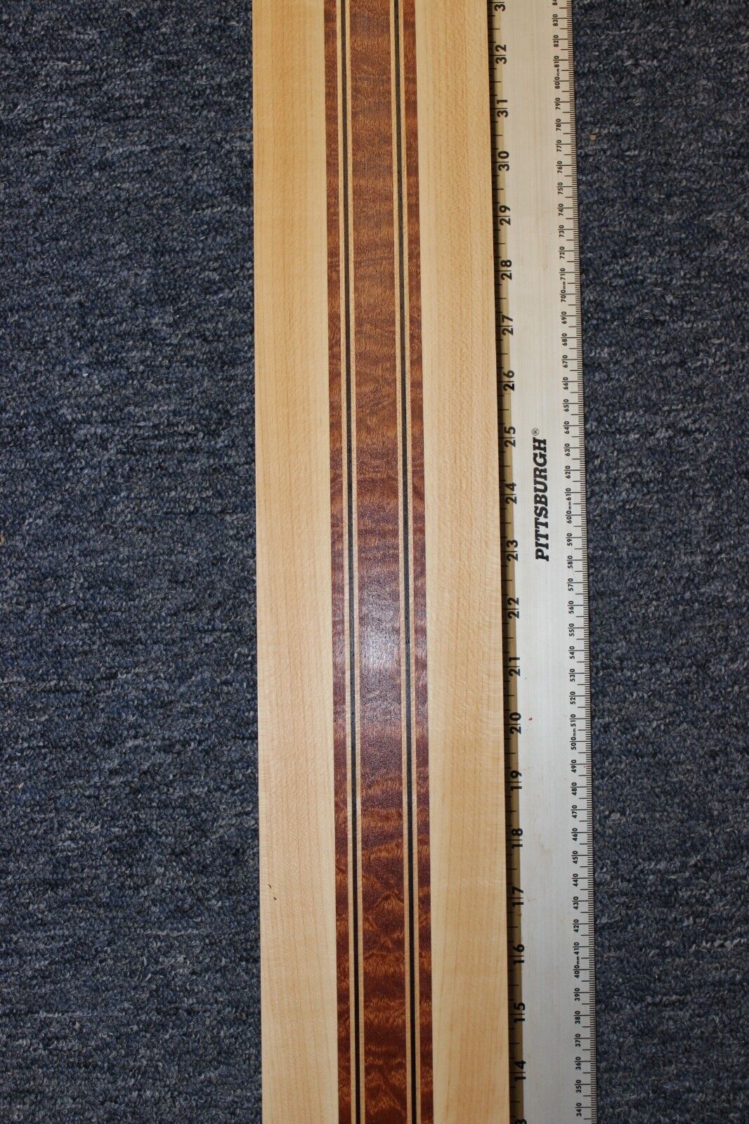 Quilted sapele, hard maple and wenge, guitar neck blank 43 X 4 X 1.90"