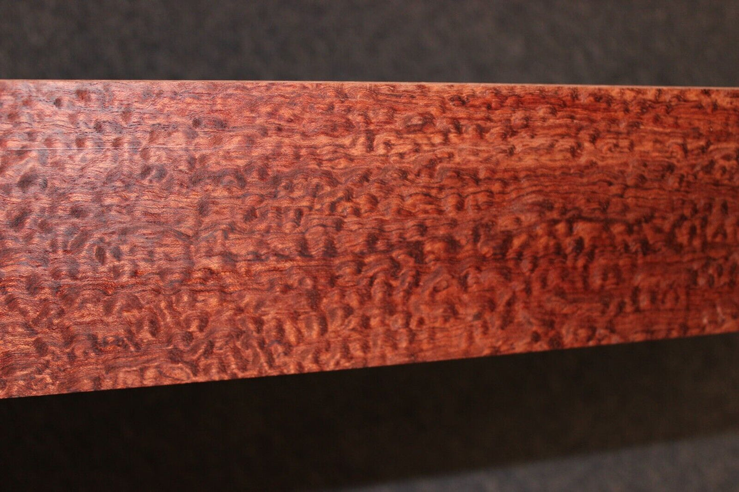 Pomelle figured bubinga bass guitar fingerboard blank. 31 X 4.4 X 0.46"