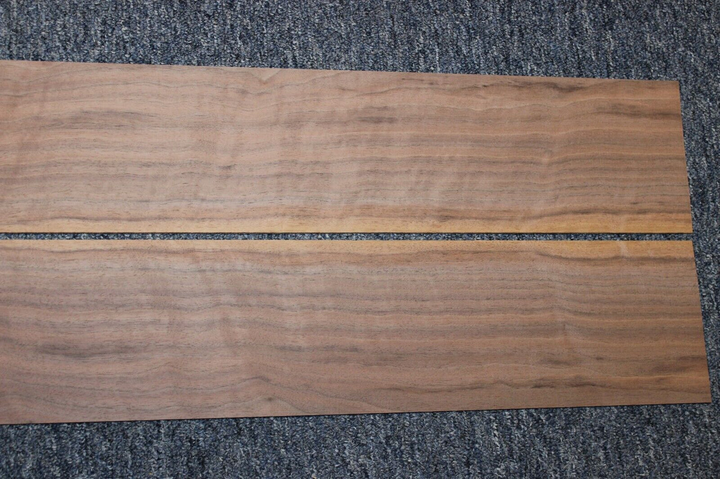 Flame figured black walnut dreadnought size guitar back and side set.