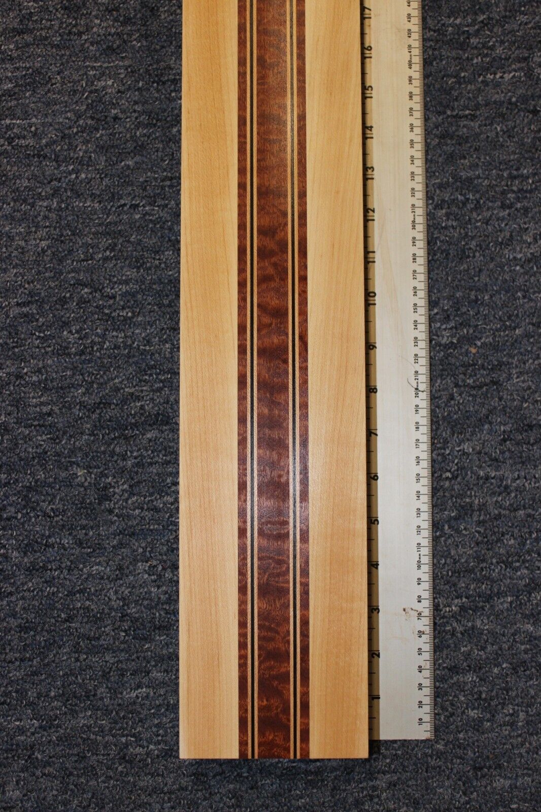 Quilted sapele, hard maple and wenge, guitar neck blank 43 X 4 X 1.90"