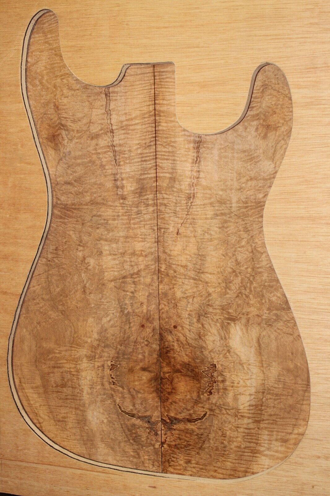 Figured ambrosia maple book matched guitar top. Stunning set