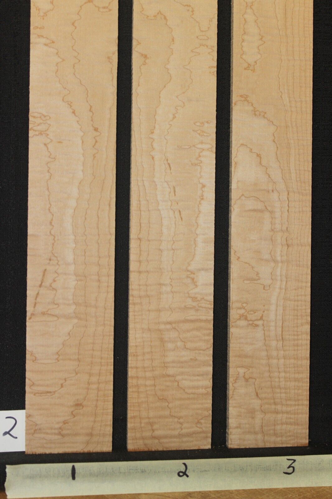 5A Curly hard maple guitar fingerboard blanks, sold individually.