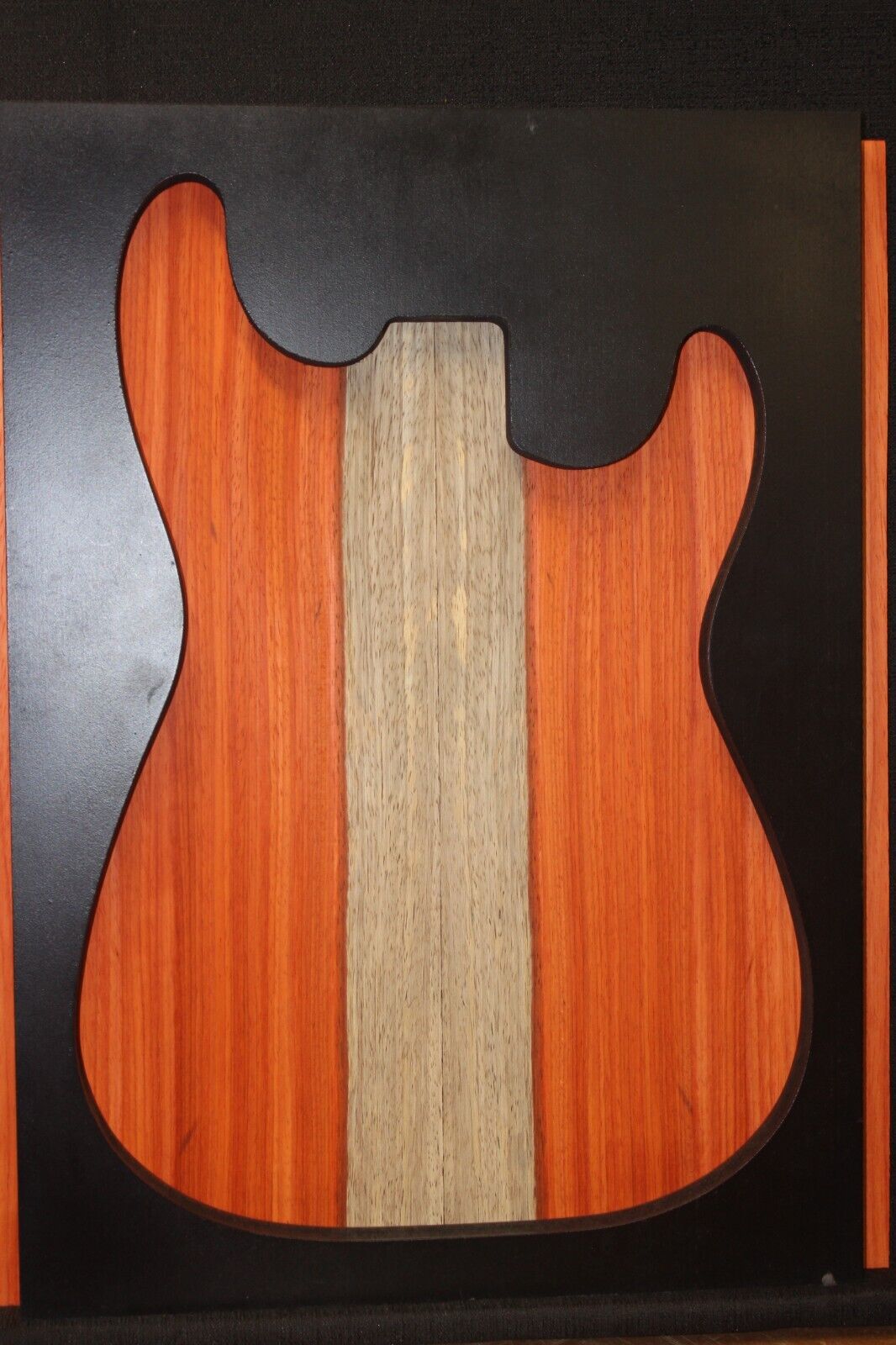 Padauk electric guitar top with white sapwood. Beautiful set.