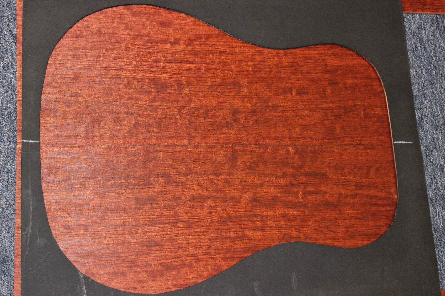 Figured bubinga dreadnought acoustic guitar back & side set. Fantastic color.