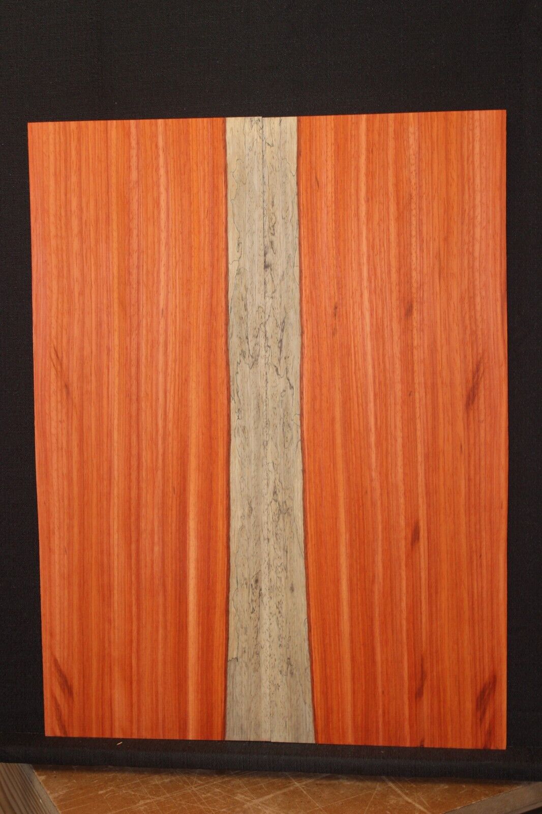 Padauk electric guitar top with white sapwood. Beautiful set.