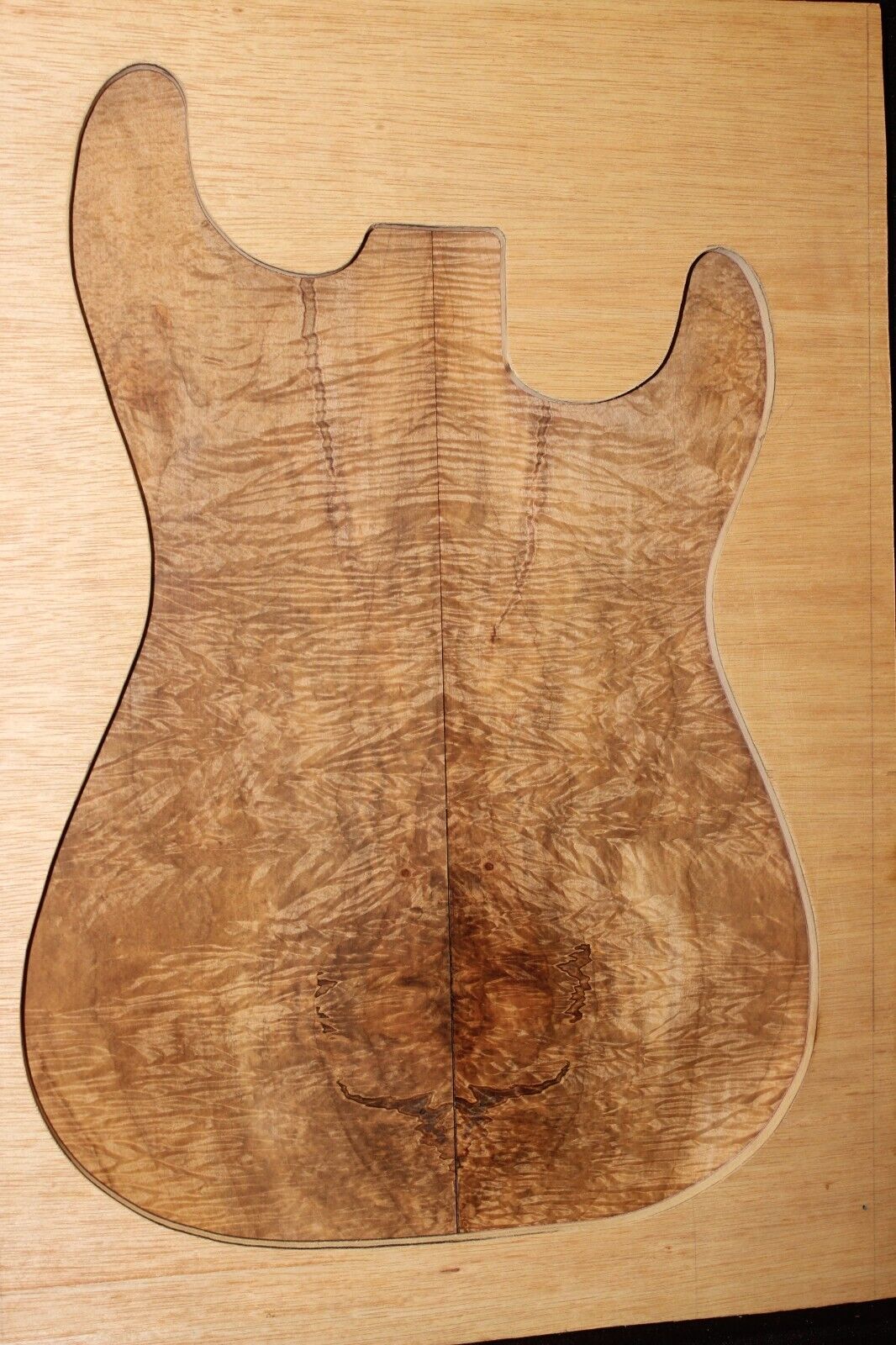Figured ambrosia maple book matched guitar top. Stunning set