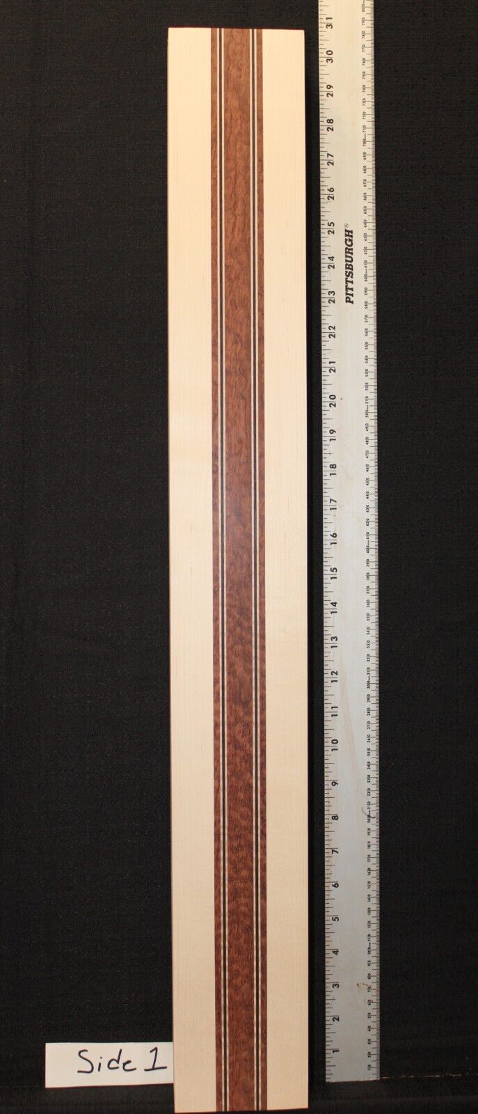 Pomelle bubinga, wenge, flame maple and hard maple guitar neck blank, 2" thick