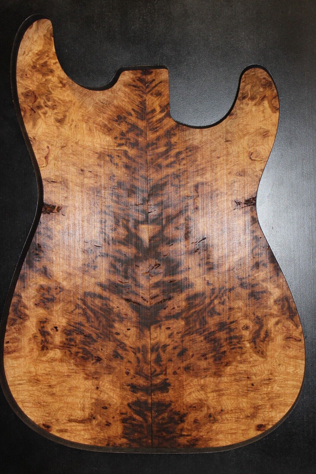 Smoked Scottish oak burl book matched guitar top. Personal stash piece.