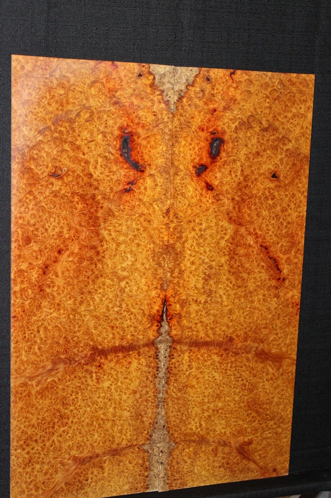 Amboyna burl book matched guitar top. Personal stash, stunning set.