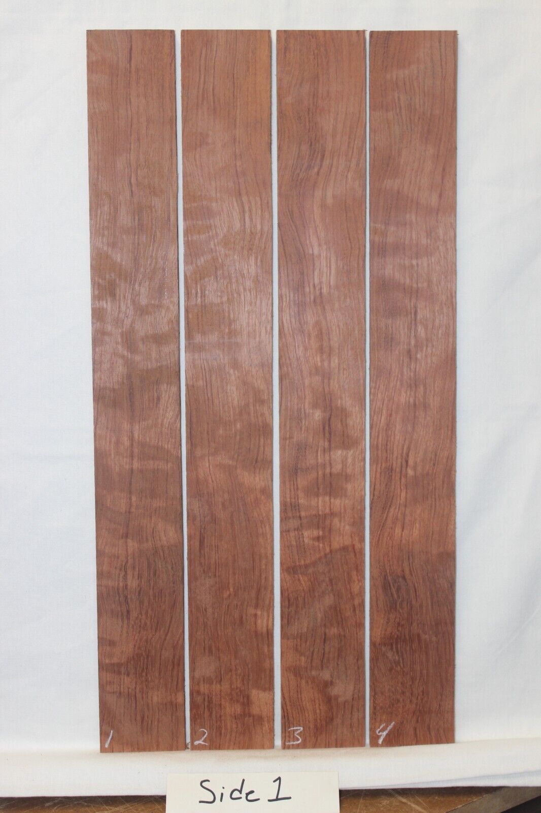 Figured bubinga guitar fingerboard blanks, sold individually.