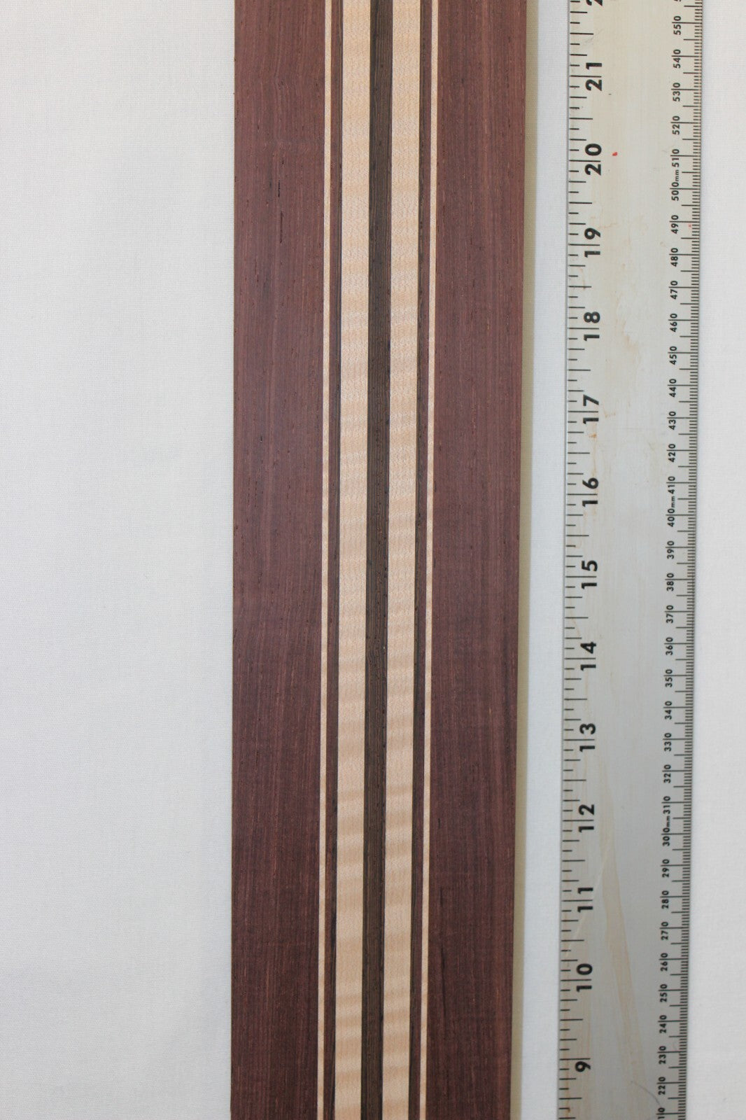 Madagascar rosewood, flame maple and wenge laminated guitar neck blank. WOW!!!