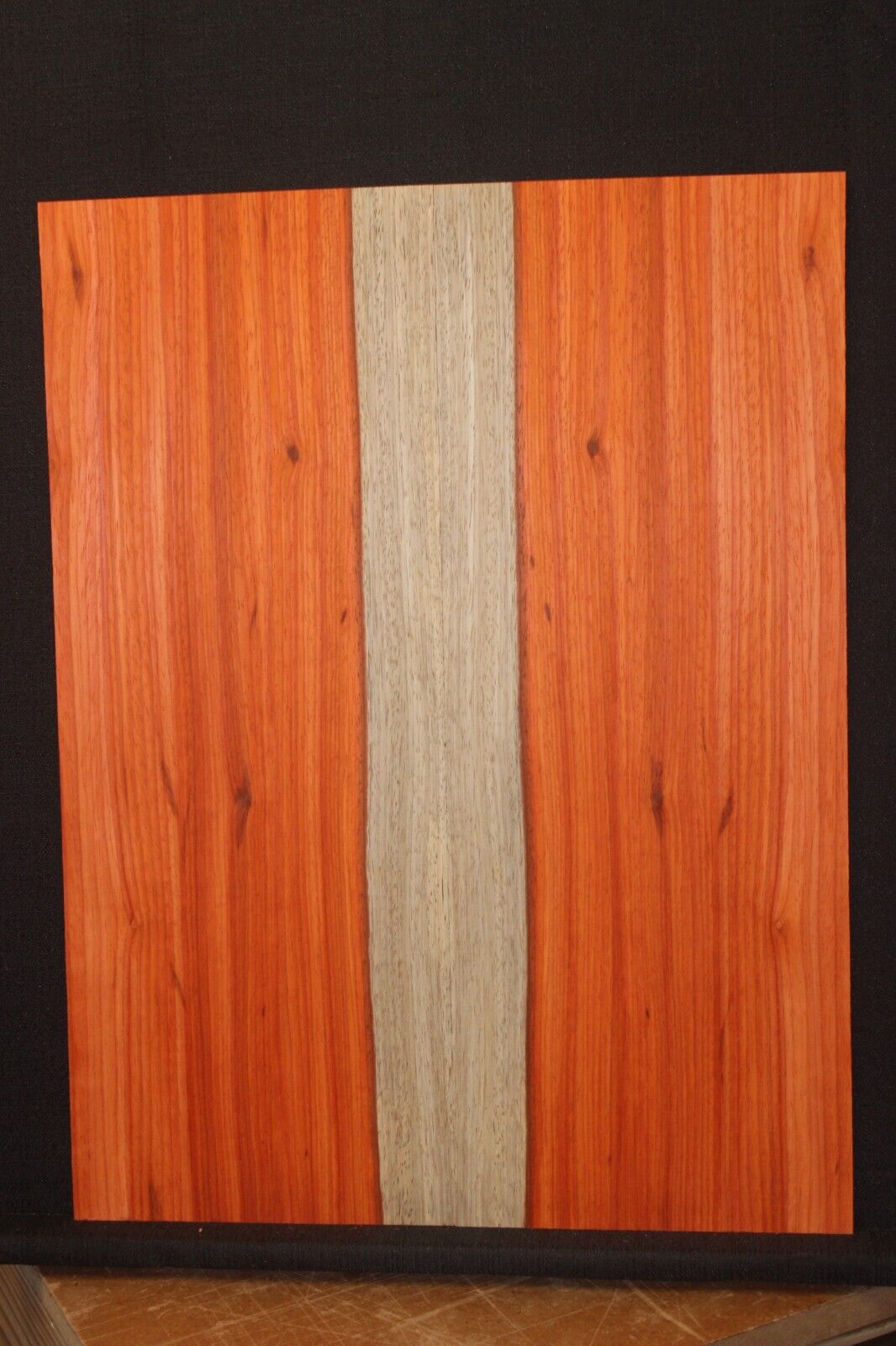 Padauk electric guitar top with white sapwood. Beautiful set.