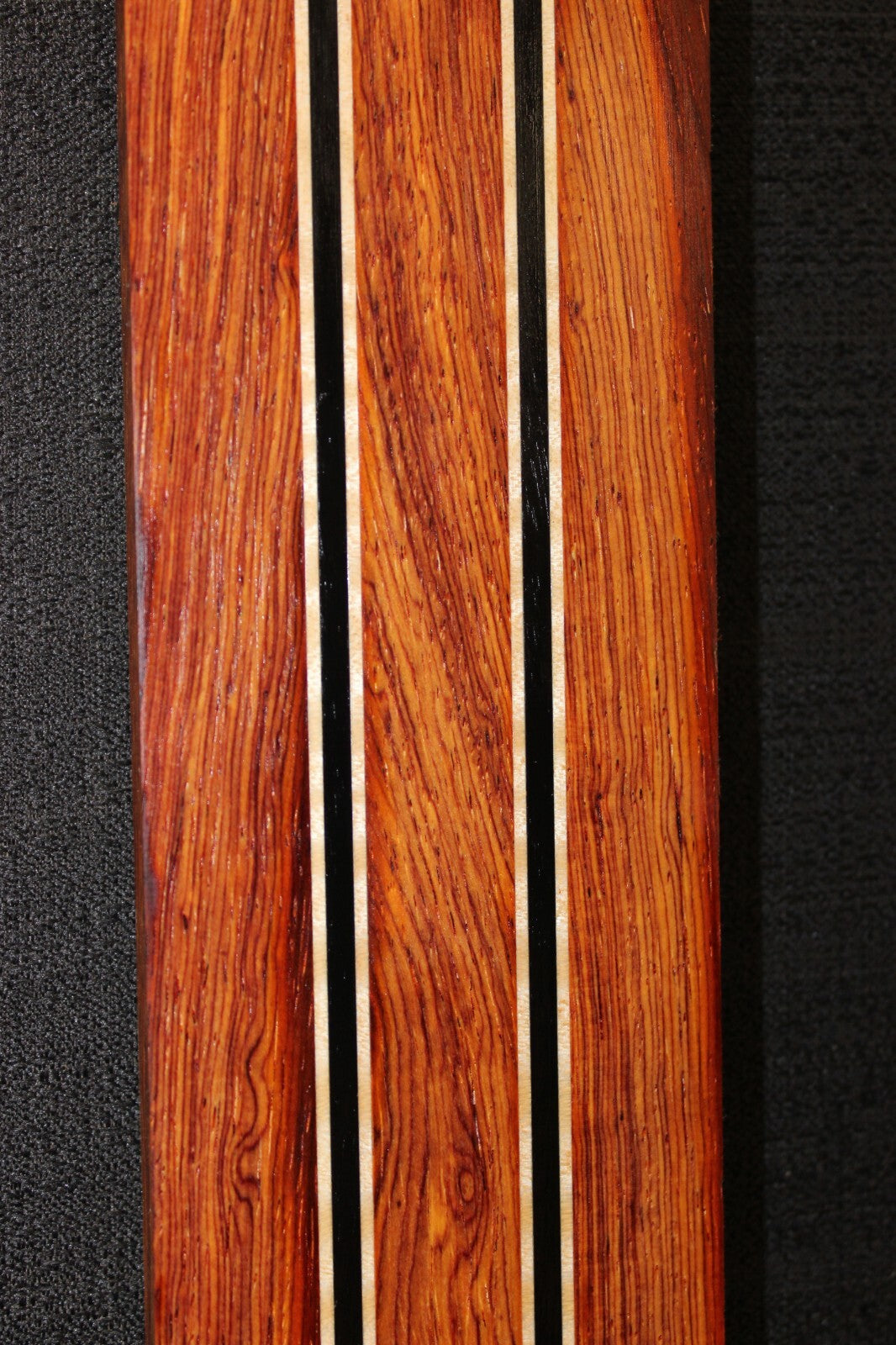 Cocobolo, flame maple and ebony laminated guitar neck blank. WOW!!!