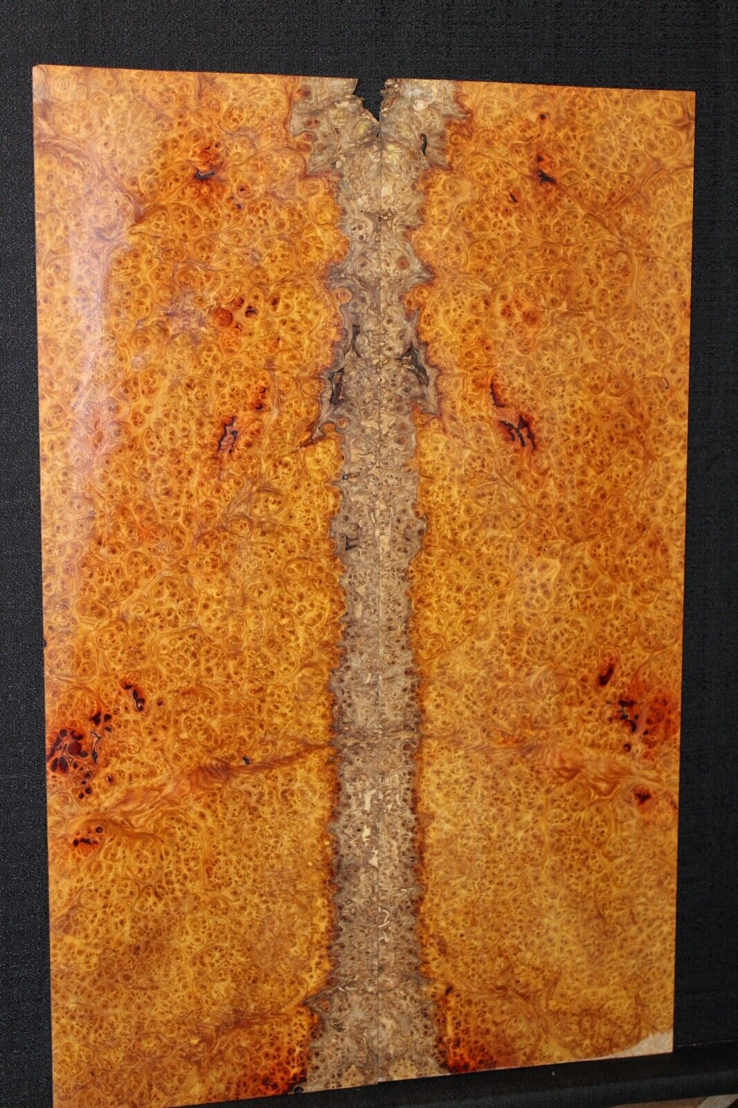 Amboyna burl book matched guitar top. Personal stash, stunning set.