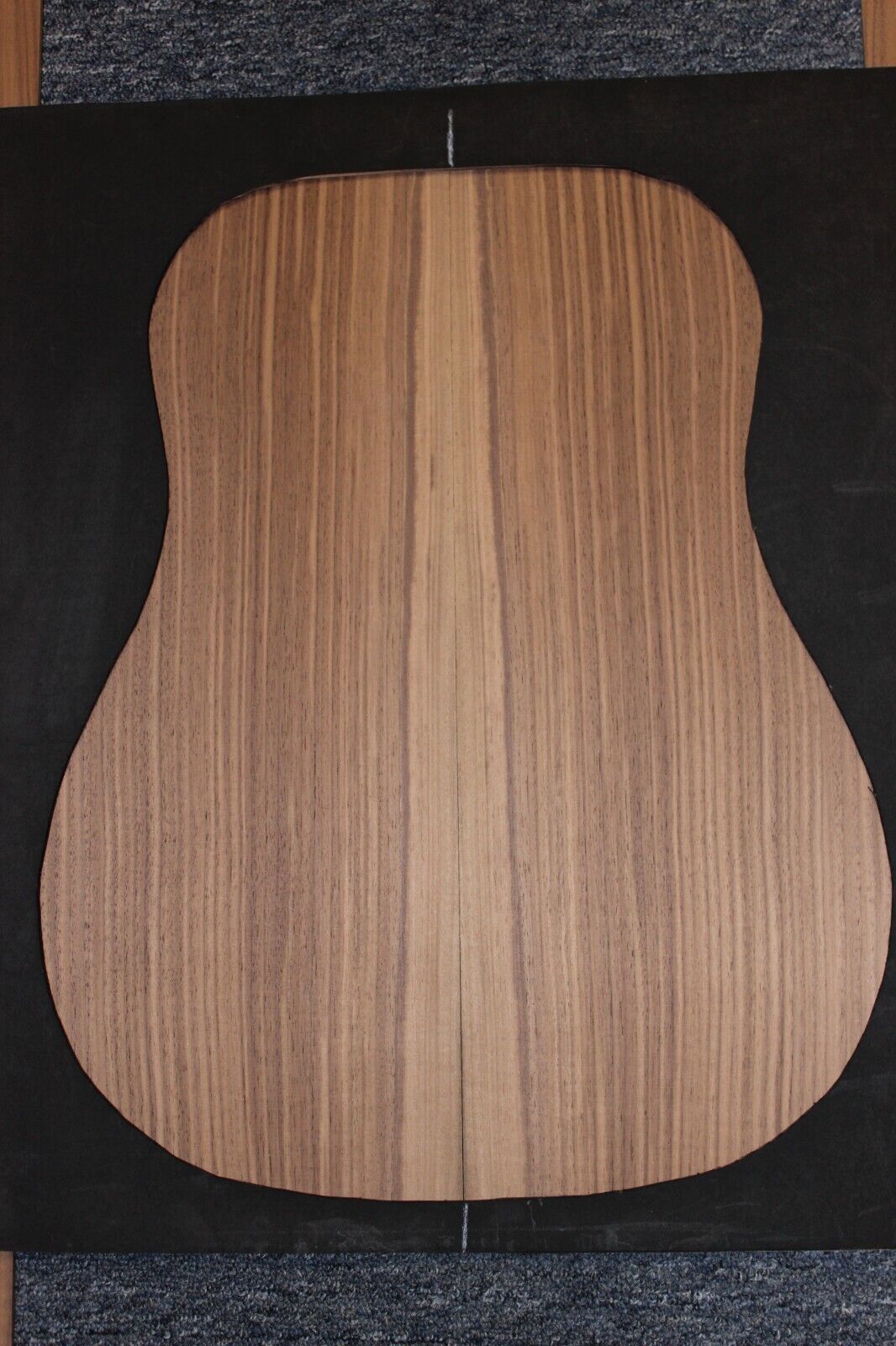 Black walnut dreadnought size guitar back and side set.
