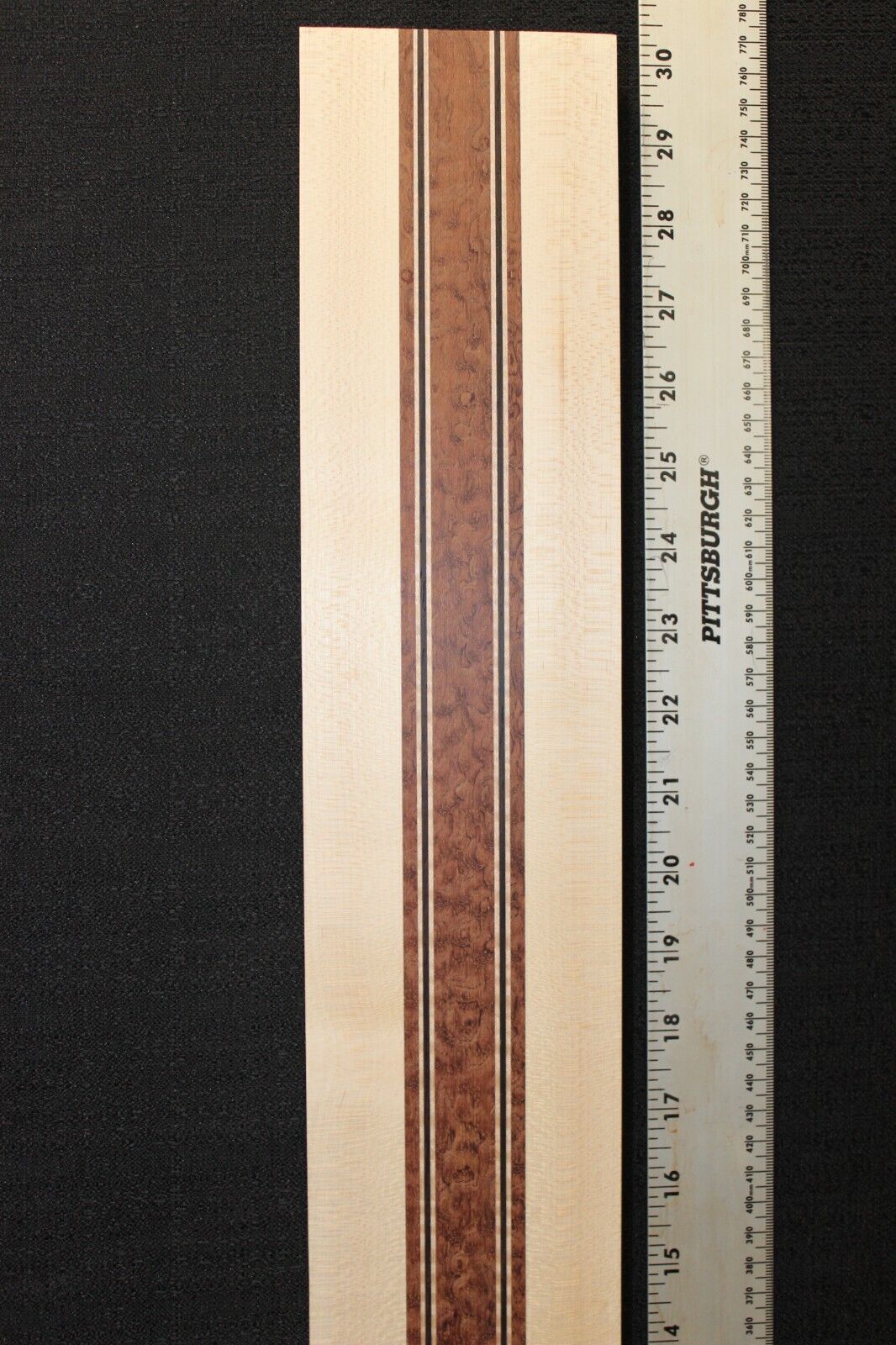 Pomelle bubinga, wenge, flame maple and hard maple guitar neck blank