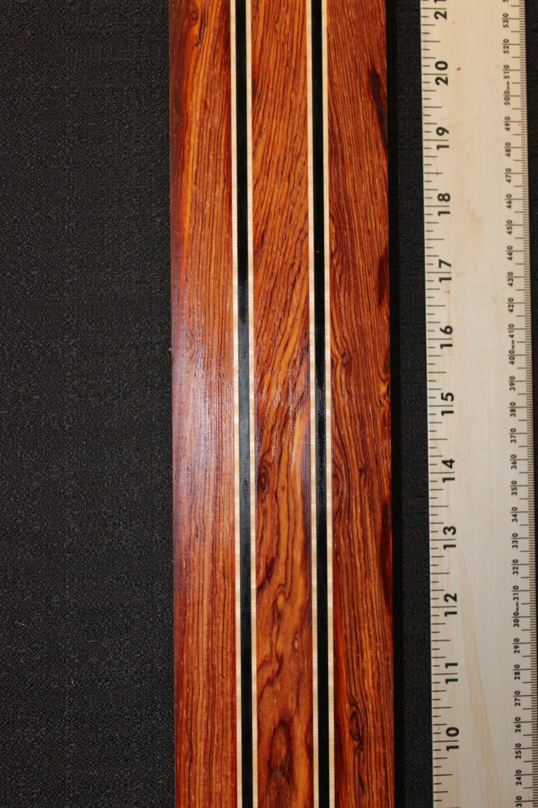 Cocobolo, flame maple and ebony laminated guitar neck blank. WOW!!!