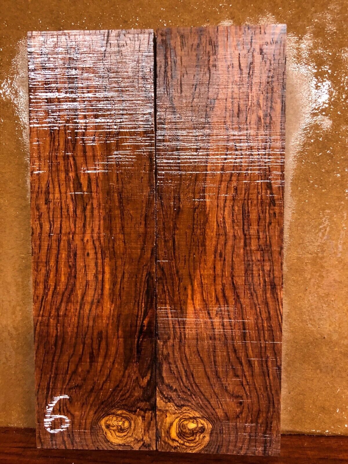 Cocobolo knife scale, gun grip. 6 X 1.75 X 0.42" you pick the set you want.