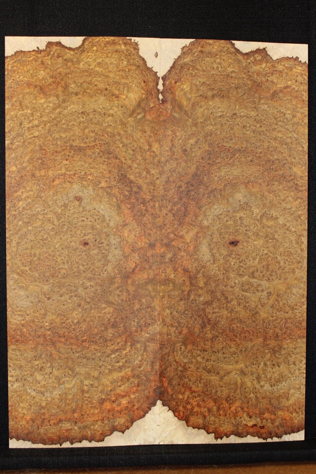 Amboyna burl book matched guitar top. Personal stash, stunning set.