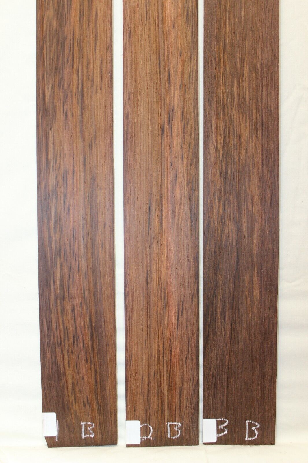 Madagascar rosewood bass fingerboard blank. Flat sawn, Sold individually.