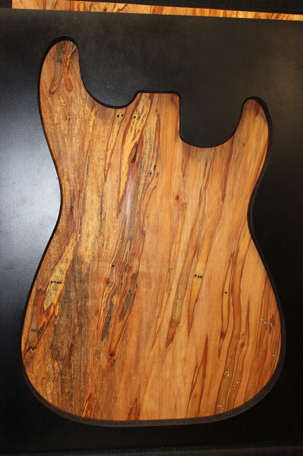 Spalted ambrosia maple one piece guitar top.