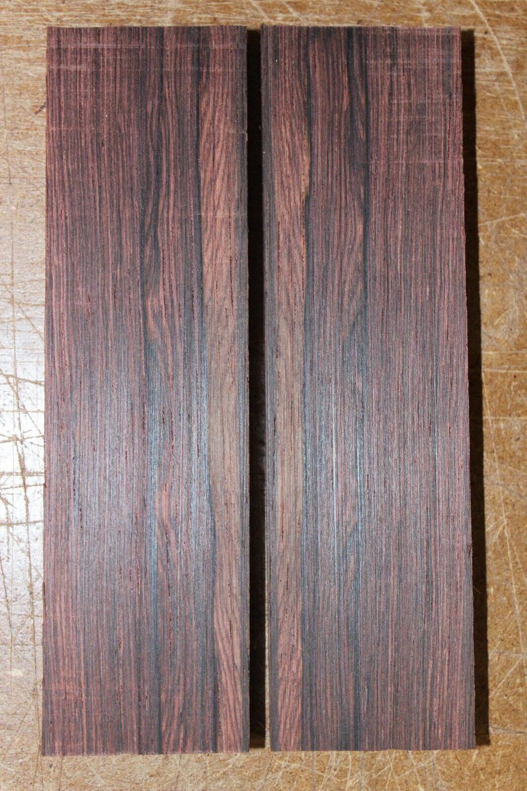 Madagascar rosewood knife scale, gun grip. 5.25 X 1.5 X 3/8" select grade!