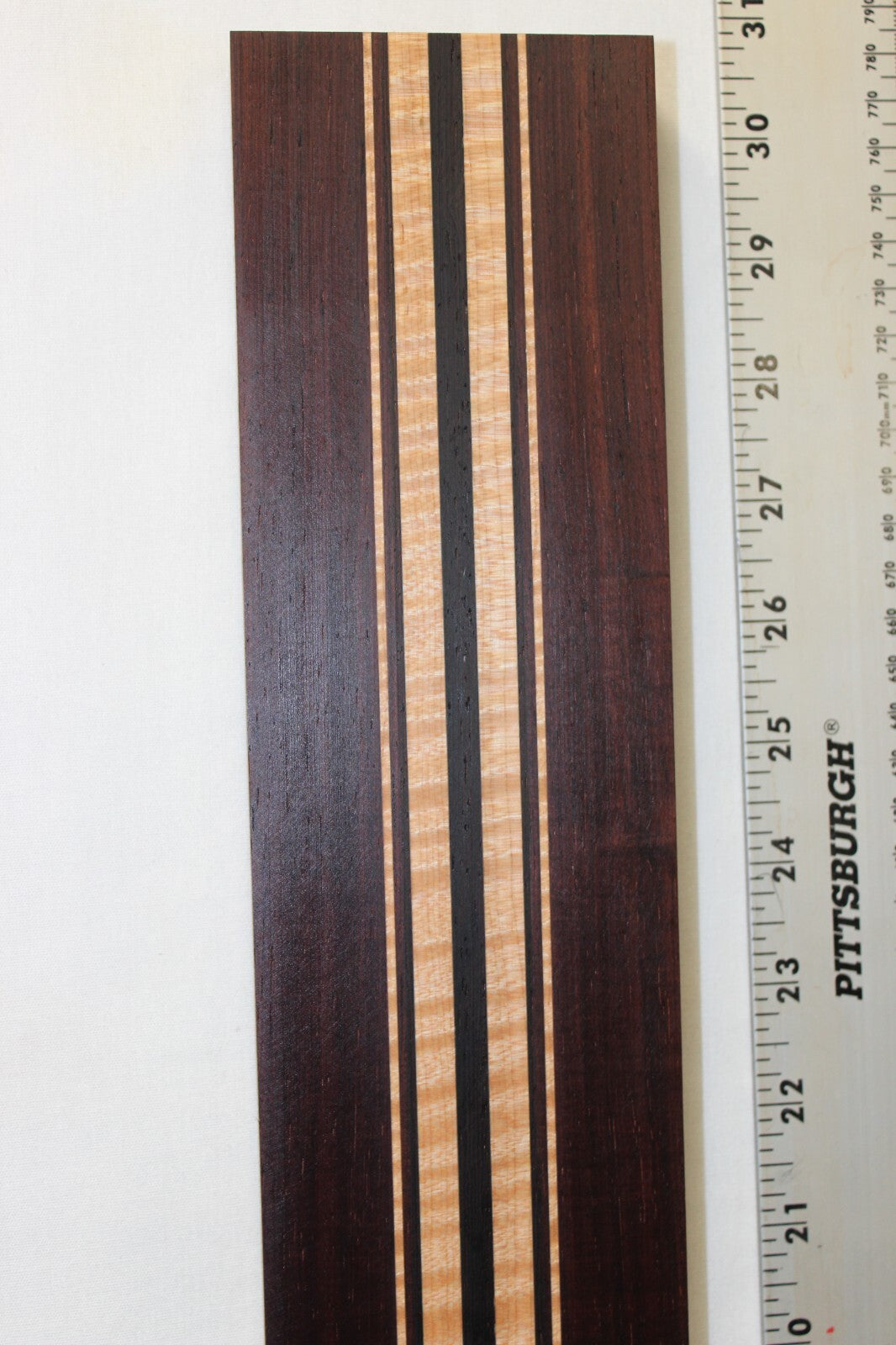 Madagascar rosewood, flame maple and wenge laminated guitar neck blank. WOW!!!