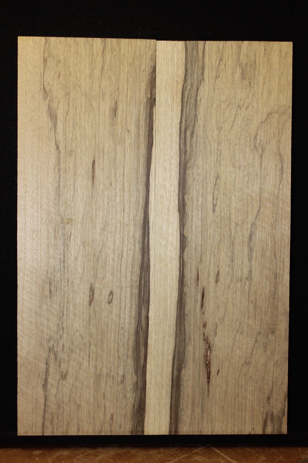Black limba AKA korina guitar body blank 2 piece UN-GLUED. 1/4 saw, curly.