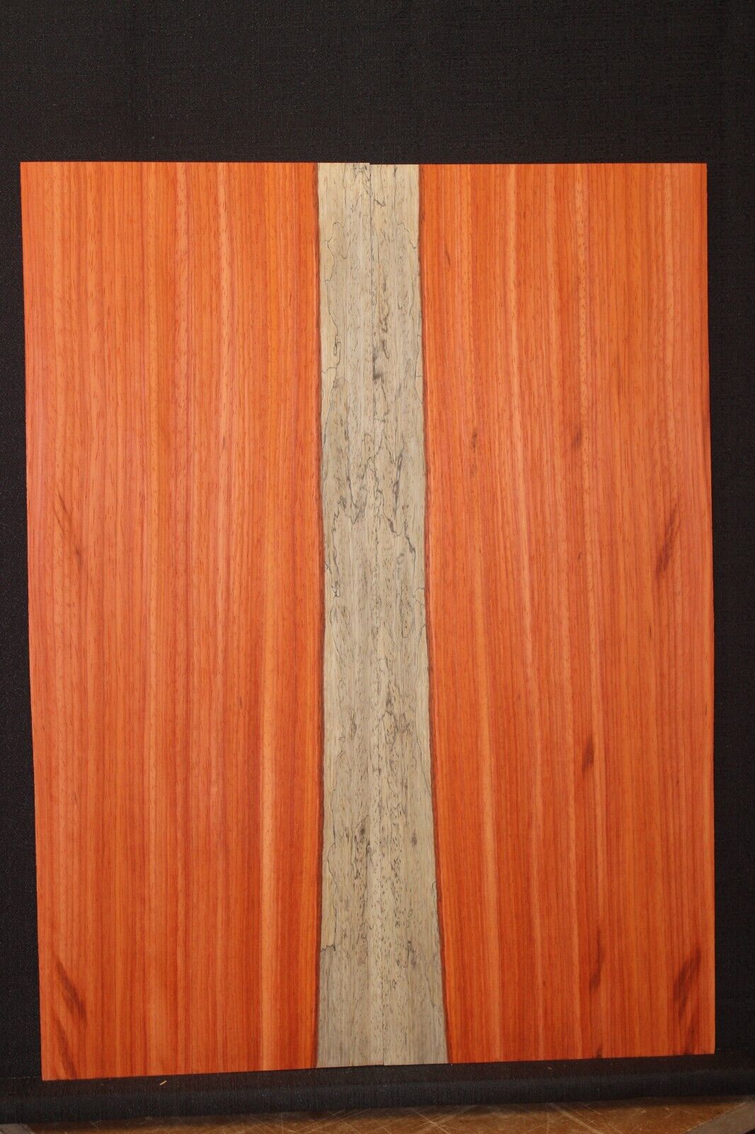 Padauk electric guitar top with white sapwood. Beautiful set.